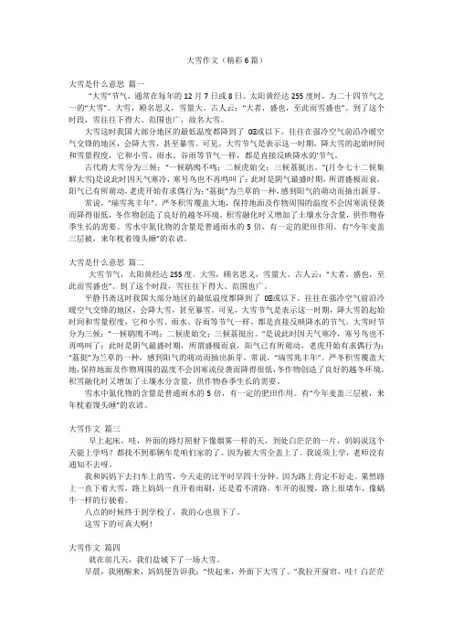 大雪作文(精彩6篇)