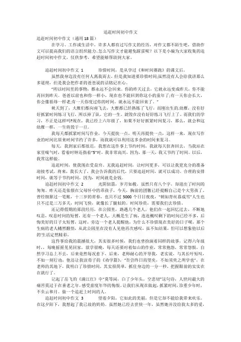 追赶时间初中作文
