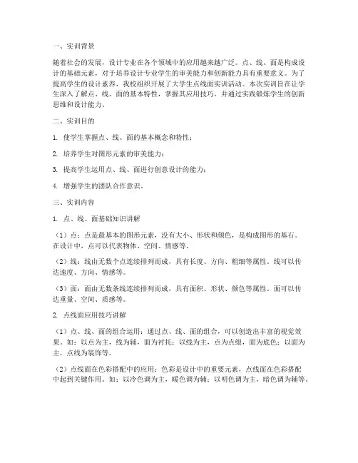 大学生点线面实训报告