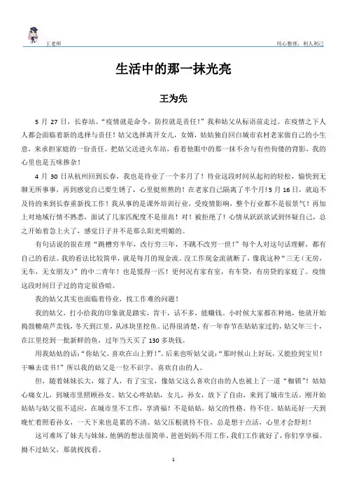 疫情下的家国情怀作文