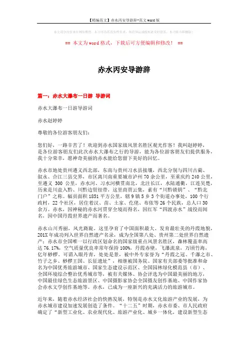 【精编范文】赤水丙安导游辞-范文word版 (13页)