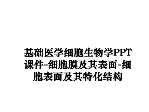 最新基础医学细胞生物学PPT课件-细胞膜及其表面-细胞表面及其特化结构教学讲义PPT课件