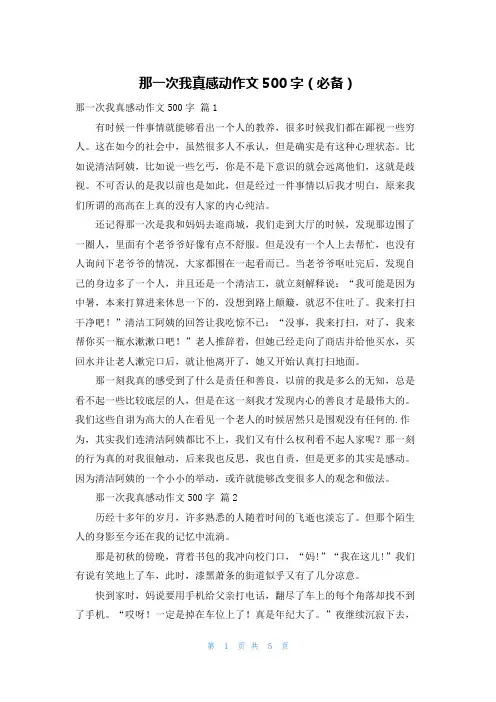 那一次我真感动作文500字(必备)