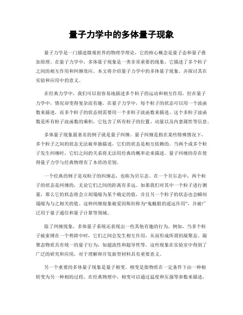 量子力学中的多体量子现象