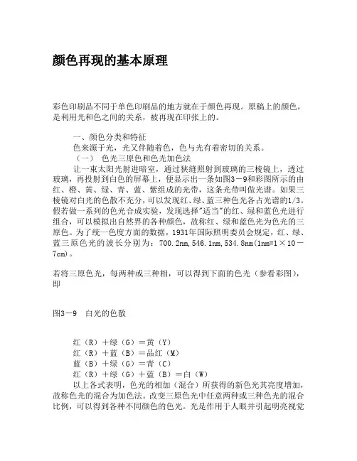 颜色再现的基本原理