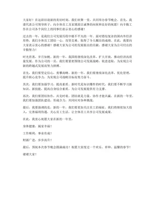 春节晚会领导的发言稿