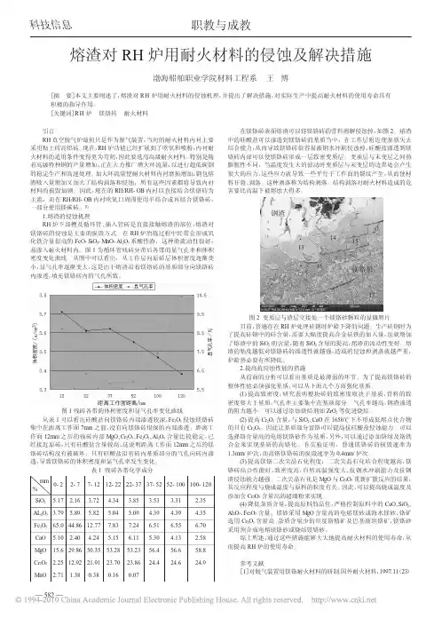 熔渣对RH炉用耐火材料的侵蚀及解决措施