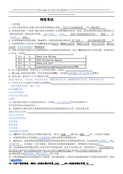网优考试题目