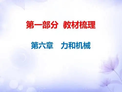 2019年中考物理总复习课件：第6章 力和机械(共104张PPT)