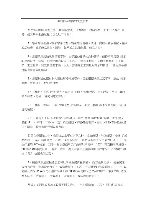 滚动轴承套圈的成型加工