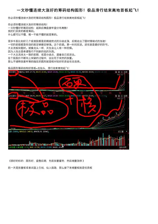 一文秒懂连续大涨好的筹码结构图形！极品滑行结束离地首板起飞！