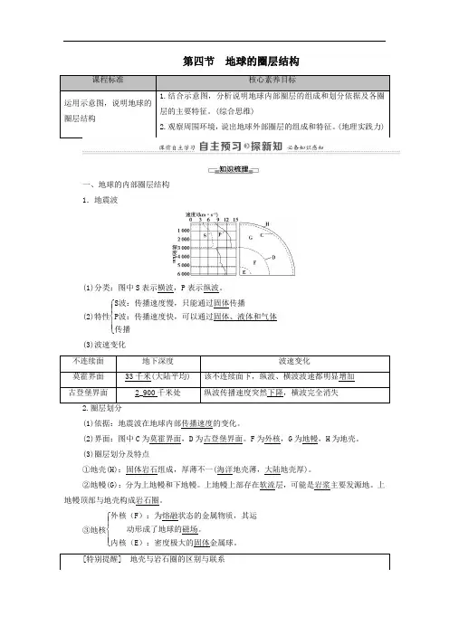 2021年新教材高中地理第1章宇宙中的地球第4节地球的圈层结构学案人教版必修一.doc