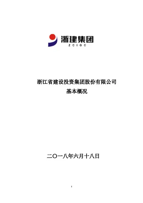浙江省建设投资集团股份有限公司基本概况