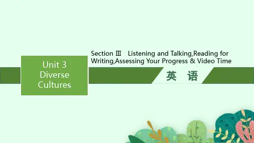 人教版高中英语必修第三册 Unit 3 Diverse Cultures Section Ⅲ