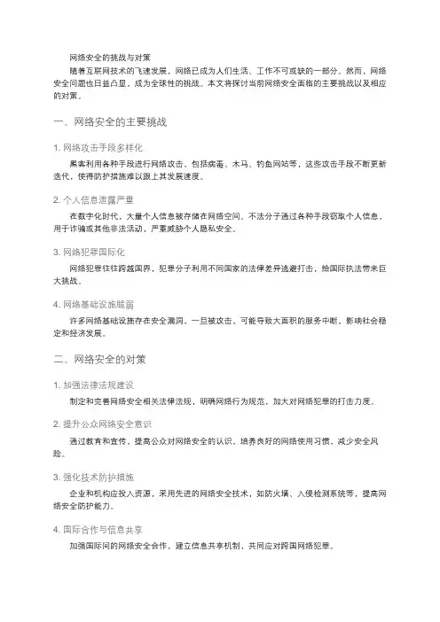 网络安全的挑战与对策