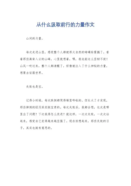 从什么汲取前行的力量作文