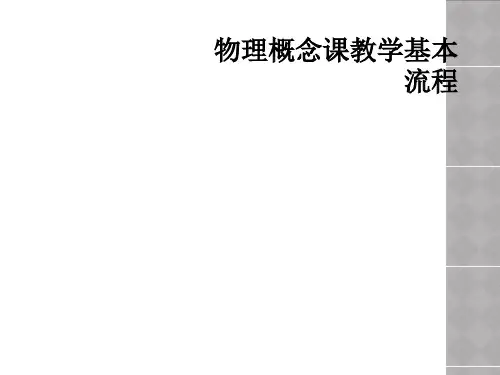 物理概念课教学基本流程