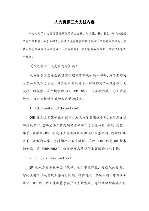 人力资源三大支柱内容