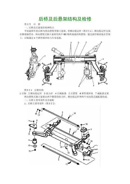 毕加索.爱丽舍后桥及后悬架结构及检修