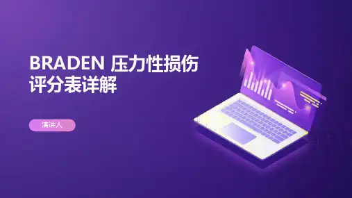 BRADEN 压力性损伤评分表详解PPT课件