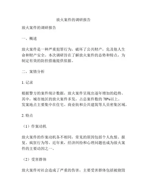 放火案件的调研报告