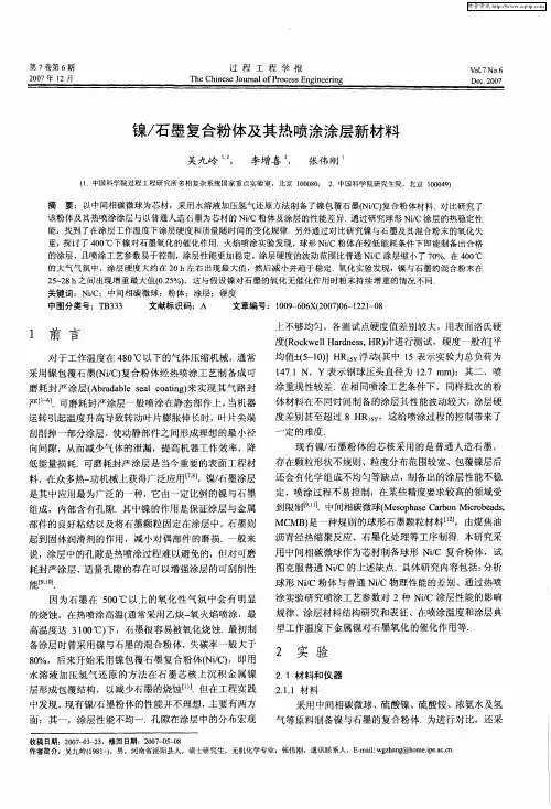 镍／石墨复合粉体及其热喷涂涂层新材料