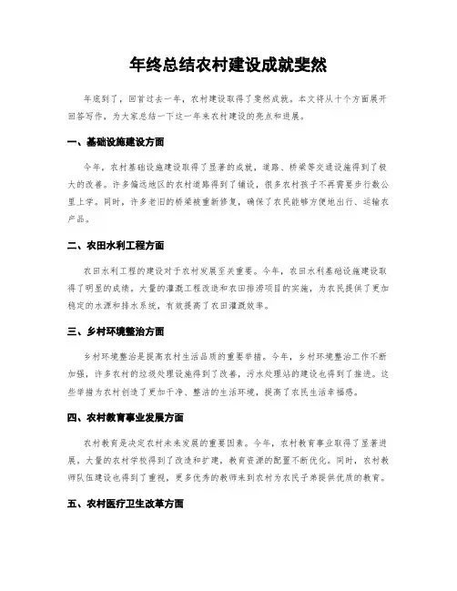 年终总结农村建设成就斐然