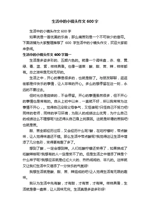 生活中的小镜头作文600字