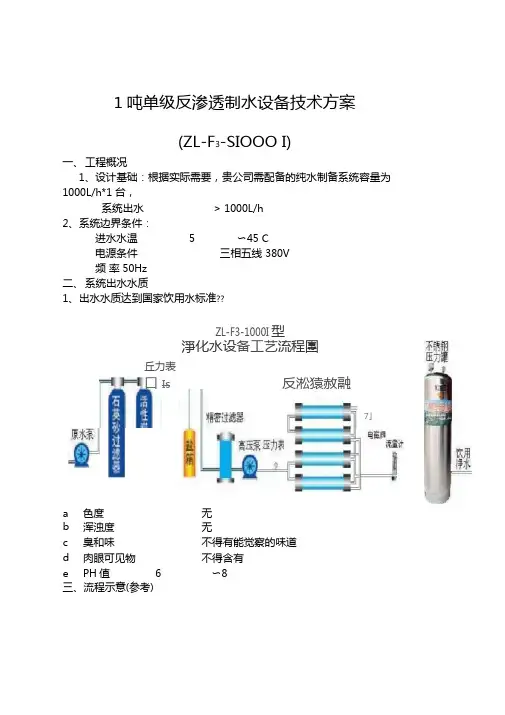 1吨单级反渗透设备简配
