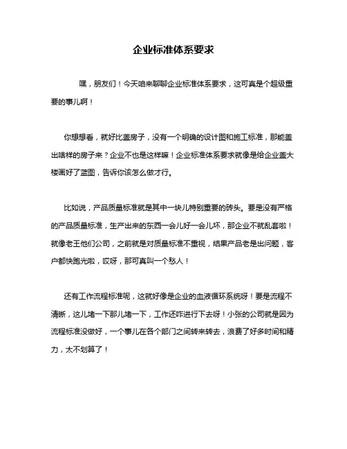 企业标准体系要求