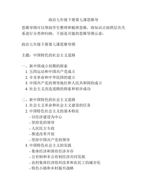 政治七年级下册第七课思维导