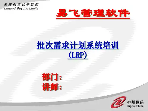 ERP系统软件培训-神州数码-LRP培训幻灯片
