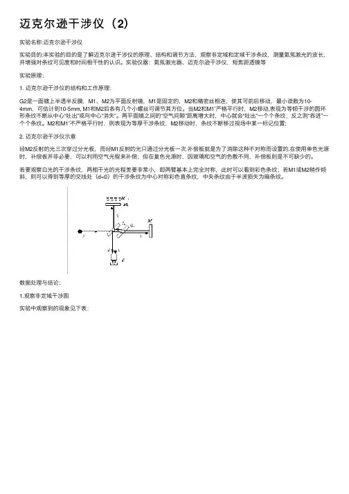迈克尔逊干涉仪（2）