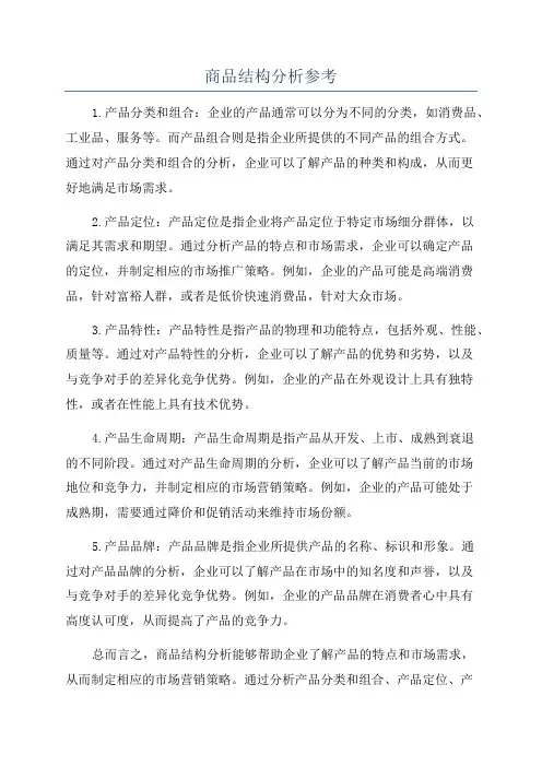 商品结构分析参考