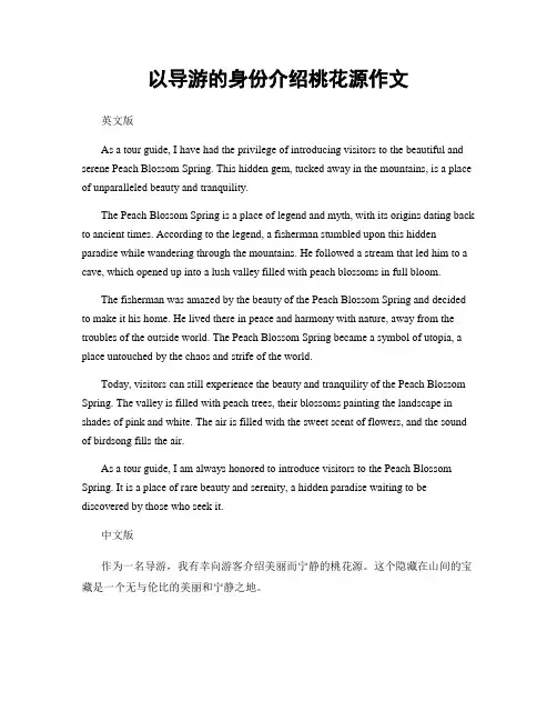 以导游的身份介绍桃花源作文