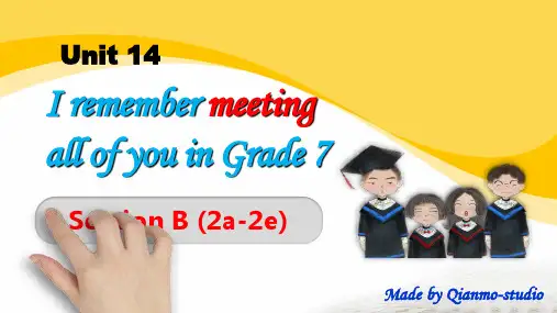九年级英语Unit 14 Section B (2a-2e)课件