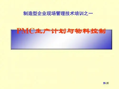 PMC生产计划与物料控制教材(PPT 216页).ppt