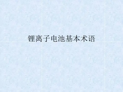 培训资料-锂离子电池基本术语