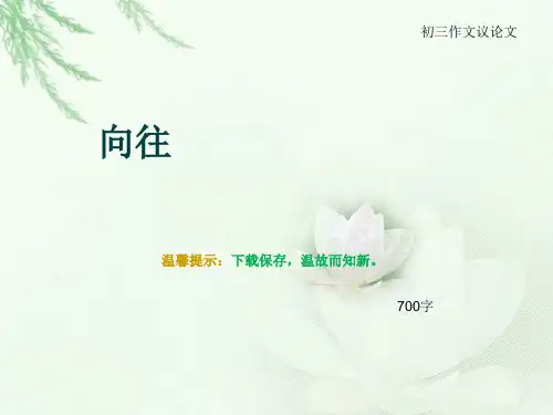 初三作文议论文《向往》700字