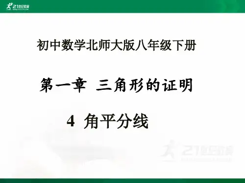 北师大版初中数学八年级下册1.4《角平分线》课件ppt同步