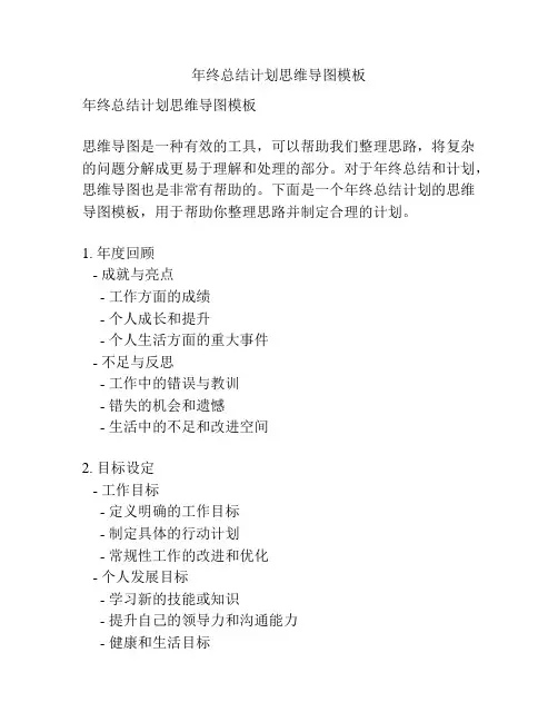 年终总结计划思维导图模板