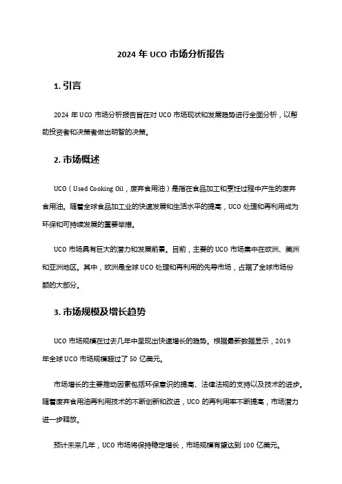 2024年UCO市场分析报告