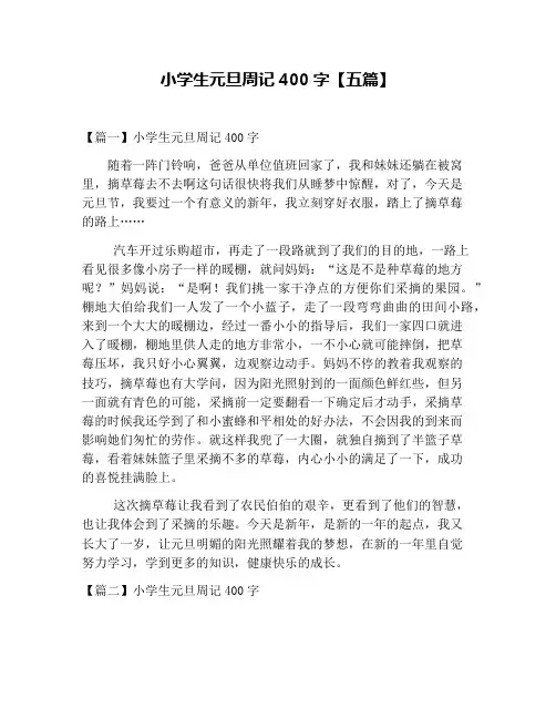 小学生元旦周记400字【五篇】