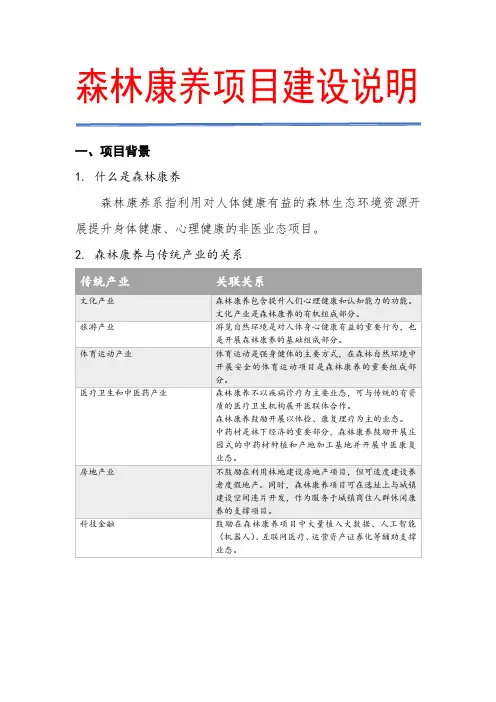 森林康养项目立项建设流程政策及规划大纲