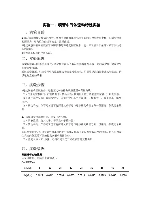 工程热力学实验报告