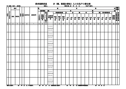 文化户口册(电子表格)