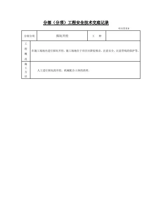 探坑开挖技术交底