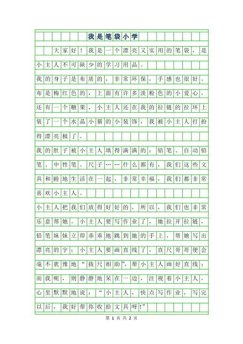 2019年我是笔袋小学作文