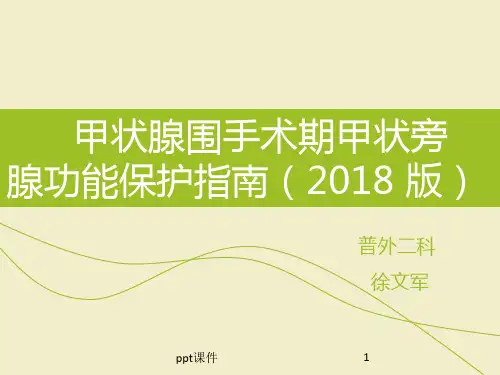 甲状腺围手术期甲状旁腺功能保护指南  ppt课件
