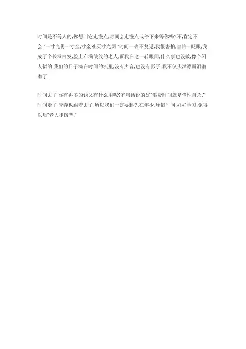 比金钱还重要的是时间作文
